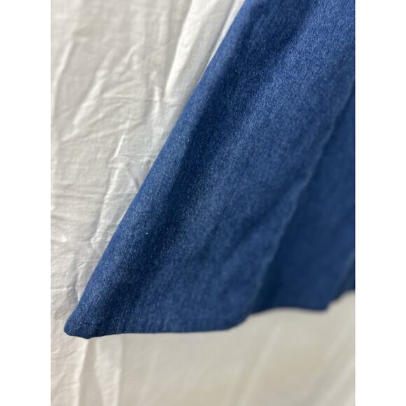 Orvis 8P Blue Denim Jean Skirt Midi Modest Home School Mid Calf Elastic Stretch - Picture 3 of 13